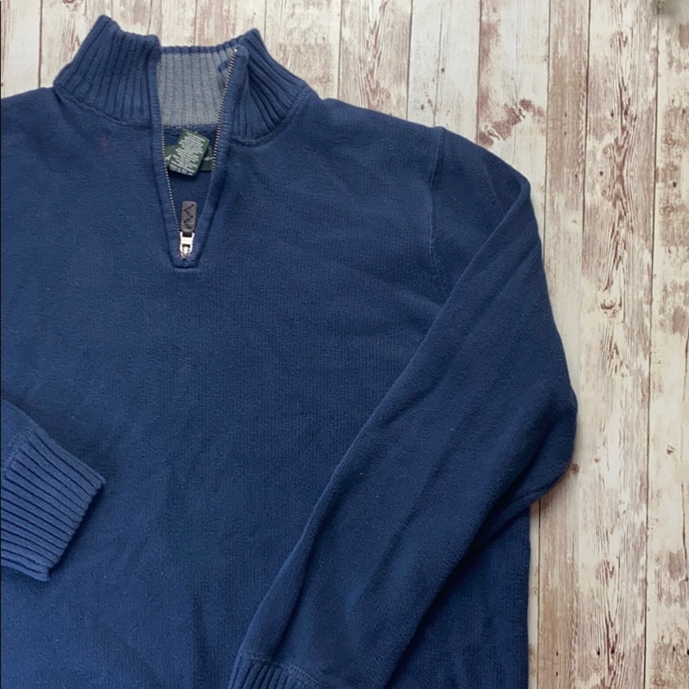 Vintage Eddie Bauer Blue 100% Cotton Long Sleeve Sweater Men's Size L - Picture 4 of 8